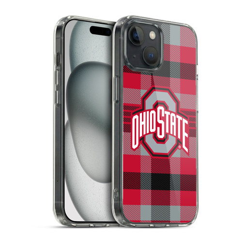 Ohio State University Logo Plaid Soft Gel Case for Apple iPhone 15 & MagSafe