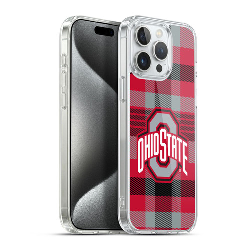 Ohio State University Logo Plaid Soft Gel Case for Apple iPhone 15 Pro Max & MagSafe