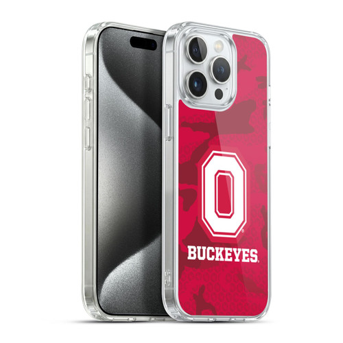 Ohio State University Logo Red Camou Soft Gel Case for Apple iPhone 15 Pro Max & MagSafe