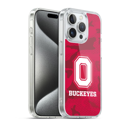 Ohio State University Logo Red Camou Soft Gel Case for Apple iPhone 15 Pro & MagSafe