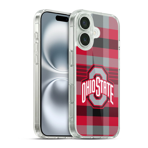 Ohio State University Logo Plaid Soft Gel Case for Apple iPhone 16 & MagSafe