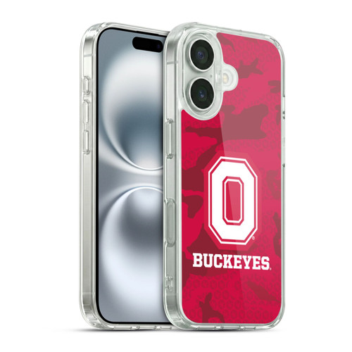 Ohio State University Logo Red Camou Soft Gel Case for Apple iPhone 16 & MagSafe