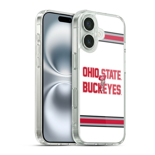 Ohio State University Logo White Stripes Soft Gel Case for Apple iPhone 16 & MagSafe