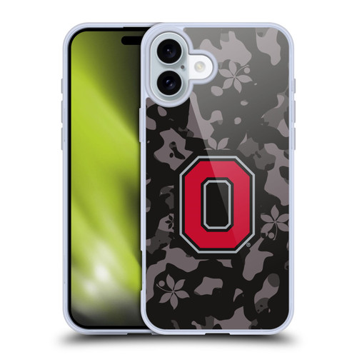 Ohio State University Logo Dark Camou Soft Gel Case for Apple iPhone 16 Plus & MagSafe