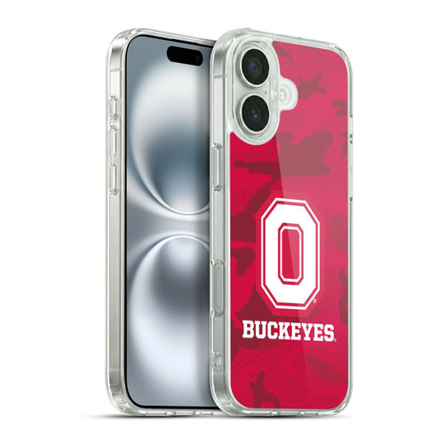 Ohio State University Logo Red Camou Soft Gel Case for Apple iPhone 16 Plus & MagSafe