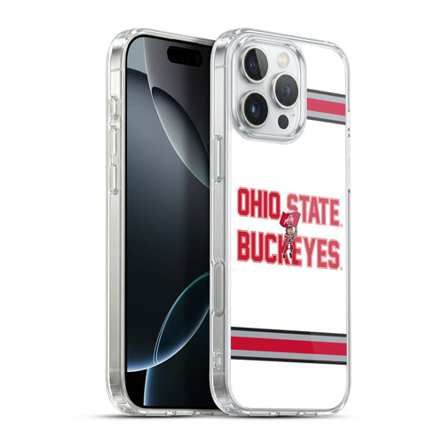 Ohio State University Logo White Stripes Soft Gel Case for Apple iPhone 16 Pro Max & MagSafe