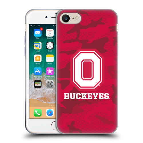 Ohio State University Logo Red Camou Soft Gel Case for Apple iPhone 7 / 8 / SE 2020 & 2022 & MagSafe