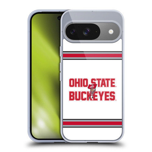 Ohio State University Logo White Stripes Soft Gel Case for Google Pixel 9 / Pixel 9 Pro