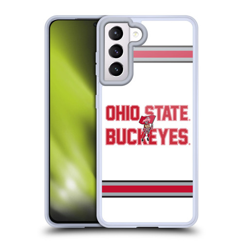 Ohio State University Logo White Stripes Soft Gel Case for Samsung Galaxy S21 5G & MagSafe