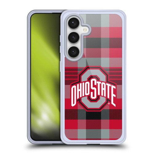 Ohio State University Logo Plaid Soft Gel Case for Samsung Galaxy S24 5G & MagSafe