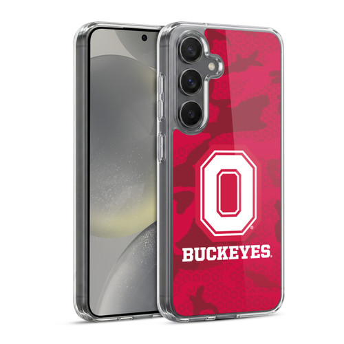 Ohio State University Logo Red Camou Soft Gel Case for Samsung Galaxy S24 5G & MagSafe
