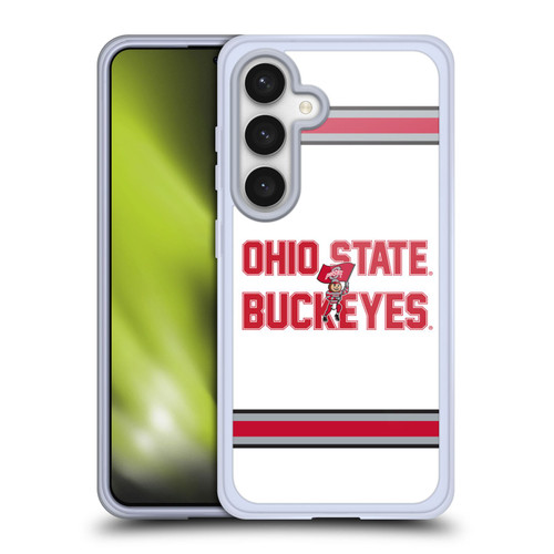 Ohio State University Logo White Stripes Soft Gel Case for Samsung Galaxy S24 5G & MagSafe