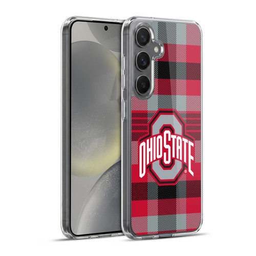 Ohio State University Logo Plaid Soft Gel Case for Samsung Galaxy S24+ 5G & MagSafe