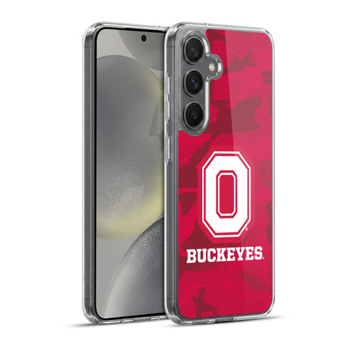 Ohio State University Logo Red Camou Soft Gel Case for Samsung Galaxy S24+ 5G & MagSafe