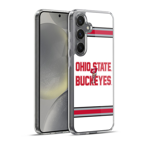 Ohio State University Logo White Stripes Soft Gel Case for Samsung Galaxy S24+ 5G & MagSafe