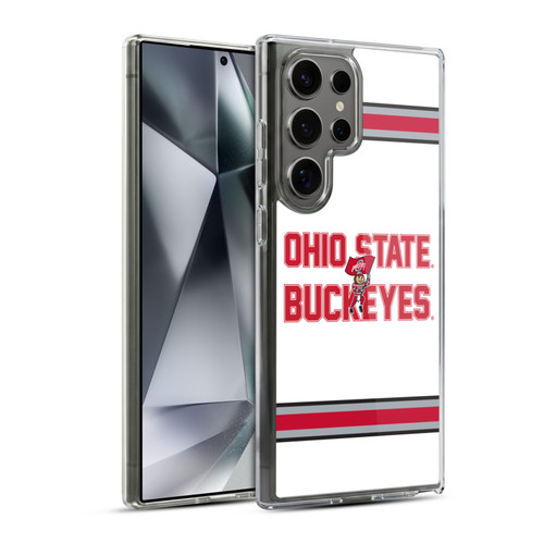 Ohio State University Logo White Stripes Soft Gel Case for Samsung Galaxy S24 Ultra 5G & MagSafe