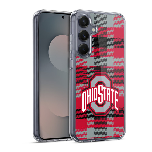 Ohio State University Logo Plaid Soft Gel Case for Samsung Galaxy S25 & MagSafe