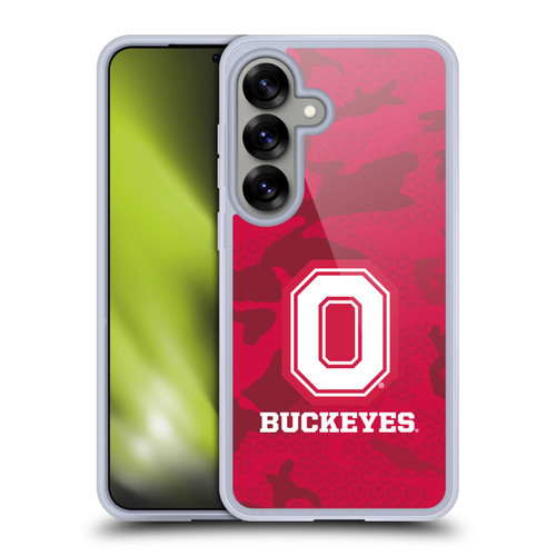 Ohio State University Logo Red Camou Soft Gel Case for Samsung Galaxy S25 & MagSafe