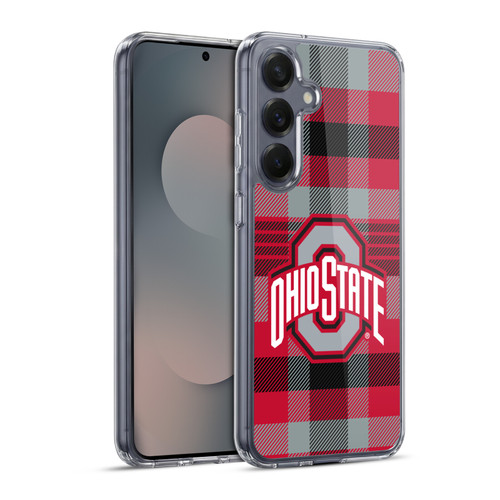 Ohio State University Logo Plaid Soft Gel Case for Samsung Galaxy S25+ & MagSafe