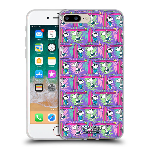 Peanuts Snoopy Aloha Disco Surf Pattern Soft Gel Case for Apple iPhone 7 Plus / iPhone 8 Plus & MagSafe