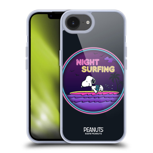 Peanuts Snoopy Aloha Disco Night Surfer Soft Gel Case for Apple iPhone 16e & MagSafe