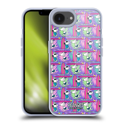 Peanuts Snoopy Aloha Disco Surf Pattern Soft Gel Case for Apple iPhone 16e & MagSafe