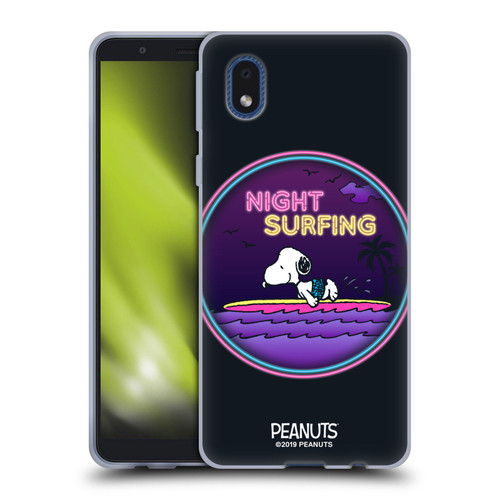 Peanuts Snoopy Aloha Disco Night Surfer Soft Gel Case for Samsung Galaxy A01 Core (2020)