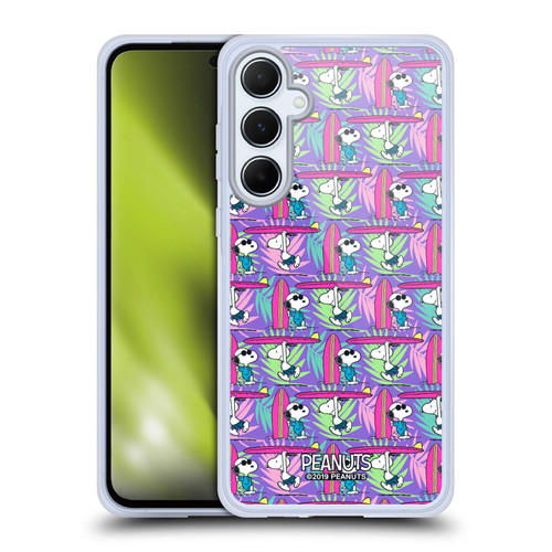 Peanuts Snoopy Aloha Disco Surf Pattern Soft Gel Case for Samsung Galaxy A55 5G