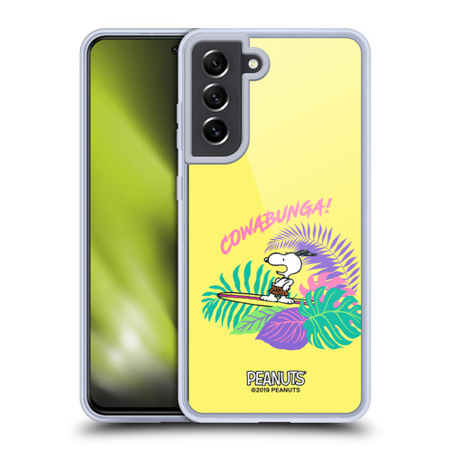 Peanuts Snoopy Aloha Disco Cowabunga! Soft Gel Case for Samsung Galaxy S21 FE 5G & MagSafe