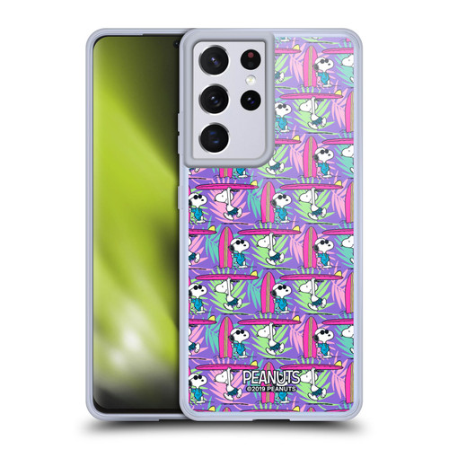 Peanuts Snoopy Aloha Disco Surf Pattern Soft Gel Case for Samsung Galaxy S21 Ultra 5G & MagSafe