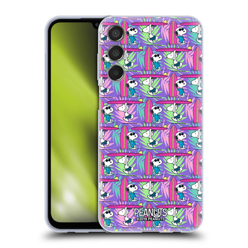 Peanuts Snoopy Aloha Disco Surf Pattern Soft Gel Case for Samsung Galaxy M15/F15 5G