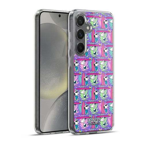 Peanuts Snoopy Aloha Disco Surf Pattern Soft Gel Case for Samsung Galaxy S24+ 5G & MagSafe