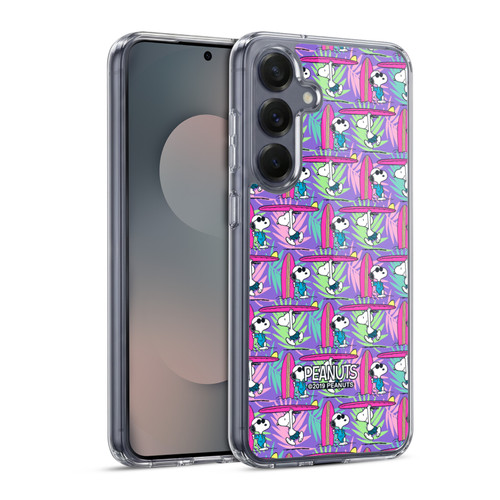 Peanuts Snoopy Aloha Disco Surf Pattern Soft Gel Case for Samsung Galaxy S25 & MagSafe