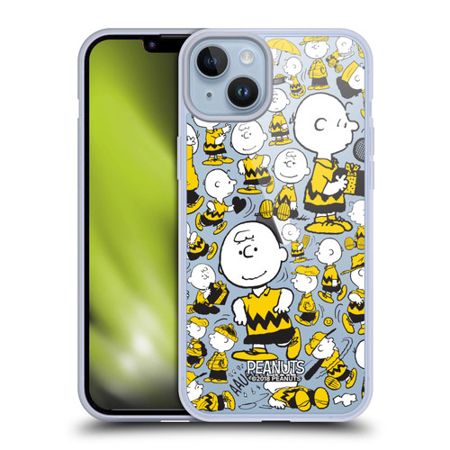 Peanuts Charlie Brown Patterns 3 Soft Gel Case for Apple iPhone 14 Plus & MagSafe