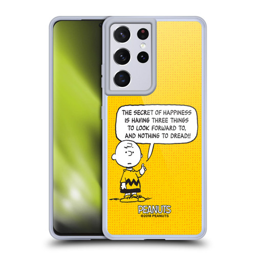 Peanuts Charlie Brown Happiness Soft Gel Case for Samsung Galaxy S21 Ultra 5G & MagSafe