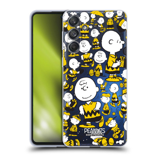 Peanuts Charlie Brown Patterns 3 Soft Gel Case for Samsung Galaxy M55 5G