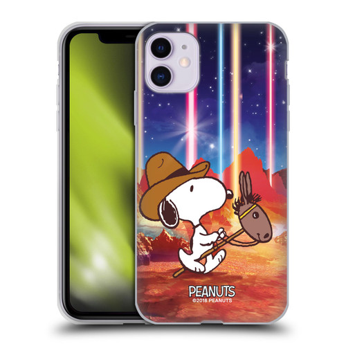 Peanuts Snoopy Space Cowboy Nebula Horse Riding Soft Gel Case for Apple iPhone 11