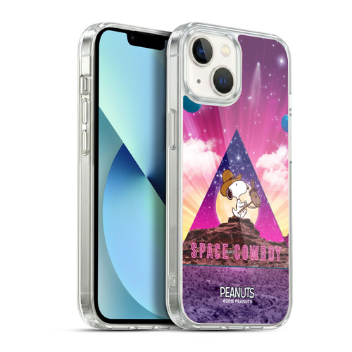 Peanuts Snoopy Space Cowboy Nebula Triangle Soft Gel Case for Apple iPhone 13