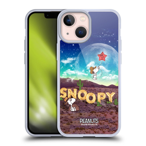 Peanuts Snoopy Space Cowboy Nebula Fly Balloon Soft Gel Case for Apple iPhone 13 Mini & MagSafe