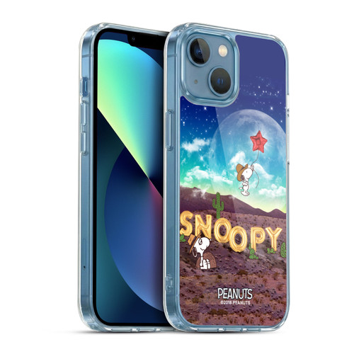 Peanuts Snoopy Space Cowboy Nebula Fly Balloon Soft Gel Case for Apple iPhone 13 Mini & MagSafe