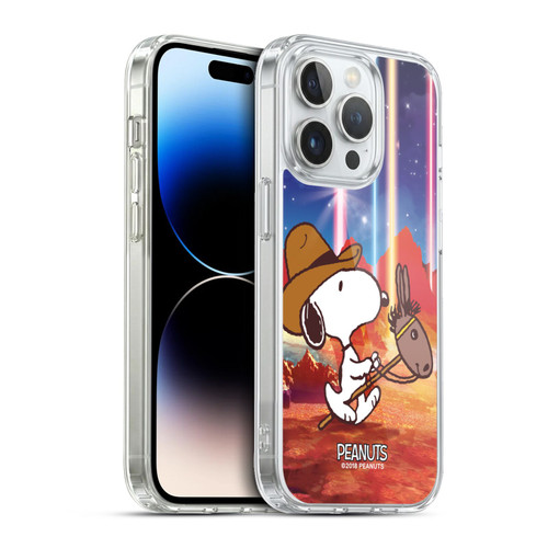 Peanuts Snoopy Space Cowboy Nebula Horse Riding Soft Gel Case for Apple iPhone 13 Pro & MagSafe