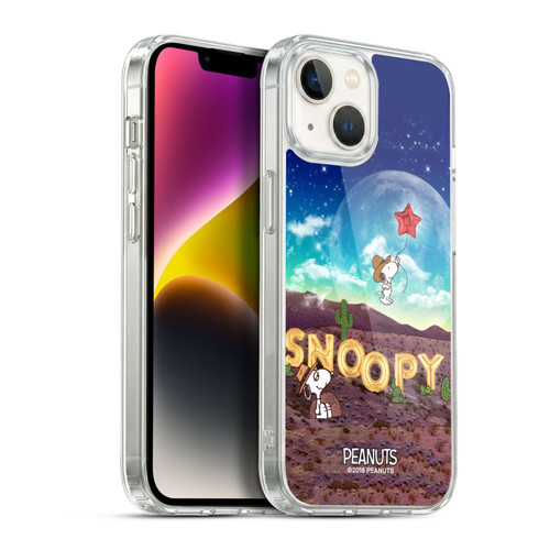 Peanuts Snoopy Space Cowboy Nebula Fly Balloon Soft Gel Case for Apple iPhone 14