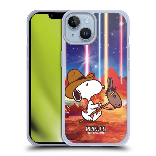 Peanuts Snoopy Space Cowboy Nebula Horse Riding Soft Gel Case for Apple iPhone 14 & MagSafe