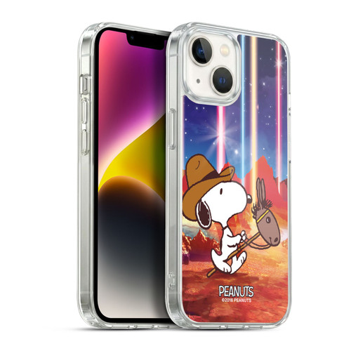 Peanuts Snoopy Space Cowboy Nebula Horse Riding Soft Gel Case for Apple iPhone 14