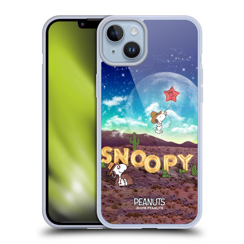 Peanuts Snoopy Space Cowboy Nebula Fly Balloon Soft Gel Case for Apple iPhone 14 Plus & MagSafe