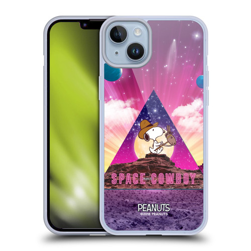 Peanuts Snoopy Space Cowboy Nebula Triangle Soft Gel Case for Apple iPhone 14 Plus & MagSafe