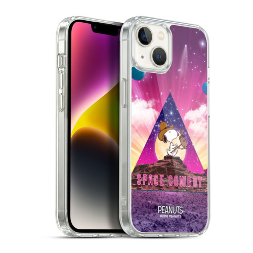 Peanuts Snoopy Space Cowboy Nebula Triangle Soft Gel Case for Apple iPhone 14 Plus & MagSafe