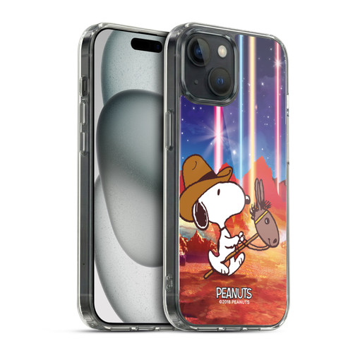 Peanuts Snoopy Space Cowboy Nebula Horse Riding Soft Gel Case for Apple iPhone 15 & MagSafe
