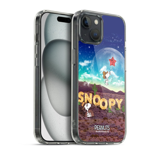 Peanuts Snoopy Space Cowboy Nebula Fly Balloon Soft Gel Case for Apple iPhone 15 Plus & MagSafe