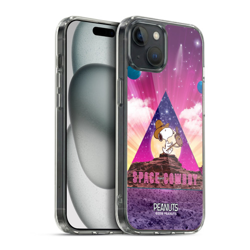 Peanuts Snoopy Space Cowboy Nebula Triangle Soft Gel Case for Apple iPhone 15 Plus & MagSafe